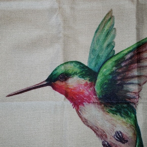 Hummingbird Pillow Cover. Colibri Bird - Picture 3 of 12